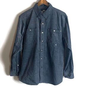 HARLEY DAVIDSON Mens Gray Corduroy Long Sleeve Shirt Size M Heavy Shacket Snap